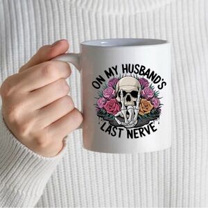 Floral Skull White Mug